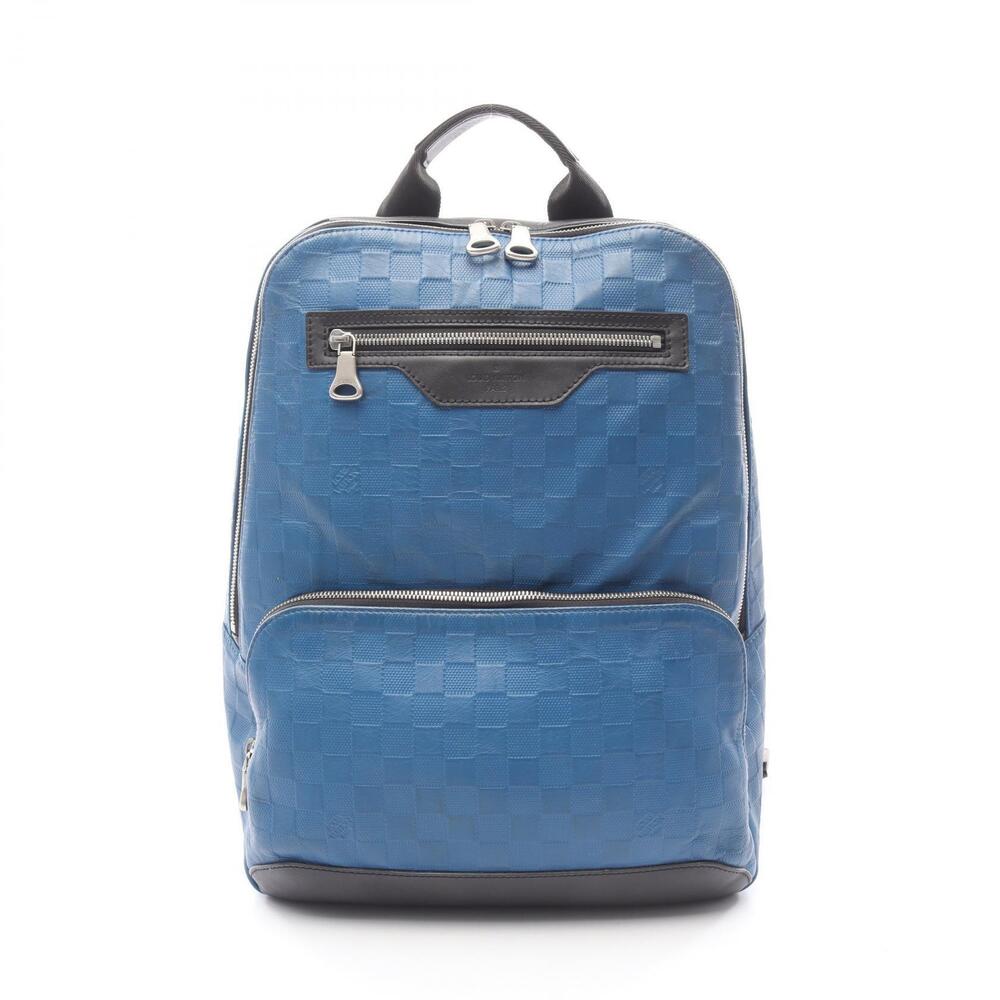 Louis Vuitton Avenue Backpack Rucksack Leather Damier Infini Blue Black